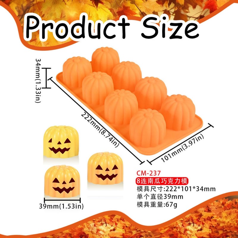 Mtruil 1 Pcs Silicone Chocolate Molds Fall Thanksgiving Halloween Christmas Autumn Pumpkin Candy Chocolate Mold Silicone Molds for Candy Jelly Wax Melt Ice Cubes Cake Decorations - Image 3